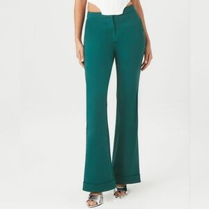 Womens High-Rise Flare Pants Emerald Green XS